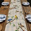 Seliem Runner da tavola con uccelli primaverili e rami di albero, motivo scozzese a quadri Bluebird, pettirosso, cardellino, cincia, decorazione per la casa, la cucina e la sala da pranzo, decorazione