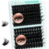 Obeyalash 140D+170D Fluffy Extension Ciglia 144pcs Ciglia Finte Ciuffetti D Curl Cluster Lashes Individual Eyelashes Cluster DIY Lash Extensions at Home by Obeyalash (140D+170D D Curl 14-20mm)