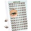 Obeyalash Brown Ciuffetti Extension Ciglia Wispy Extension Ciglia 120pcs Cluster Lashes Natural Look C Curl Cat Eye Lashes 6-12mm Soft and Lightweight by DIY at Home(ZK28)