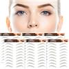 MWOOT 6 Fogli 4D Hair-Like Adesivi Sopracciglia,Eyebrow Tattoos Stickers,Impermeabili Adesivi Trasferimenti Sopracciglia(Marrone-12)
