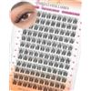 EMEDA 8mm Ciglia Finte a Ciuffetti - Lash Clusters Naturali e Wispy per Fai da Te a Banda Trasparente Morbida e Leggera in D-Curl, Facili da Applicare