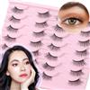 EMEDA 14 paia Ciglia a metà Natural Ciglia a 3/4 Ciglia angolari dall'aspetto naturale 3D multistrato Wispy Mezze ciglia naturali Half lashes 3/4 eyelashes (W19)