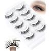 Obeyalash Self Adhesive Ciglia Finte Cat Eye Pre Glued Eyelashes 5 Pairs Pack Stick On Lashes Strip Fake Eyelashes Fluffy Reusable and Soft No Glue Needed by Obeyalash (6D46)