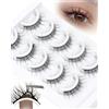 Obeyalash Self Adhesive Ciglia Finte Natural Look Pre Glued Eyelashes 5 Pairs Pack Glueless Lashes Wispy Manga Lashes Riutilizzabile e Morbido by Obeyalash (L09)