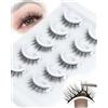 Obeyalash Ciglissime Press E Go Ciglia Press And Go Ciglia Finte 5 Pacchetto Parise Pre Glued Lashes Self Adhesive Eyelashes C Curl Non è Necessaria La Colla Corto Morbido e Confortevole (D02)