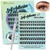 Obeyalash Self Adhesive Ciglia Finte Ciuffetti Kit Extension Ciglia-Y14 | Pre Glued Eyelashes DIY Lash Extension Kit D Curl 8-14mix