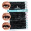 Obeyalash Fluffy Ciglia Finte Ciuffetti 60D+80D+100D Thick Extension Ciglia Ciuffetti Ciglia Finte D Curl Ciuffetti Ciglia 10-18mm Extension Ciglia Ciuffetti 275pcs Individual DIY Lash Extensions