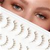 Obeyalash Brown Ciglia Finte Cat Eye Lashes Natural Look False Eyelashes Wispy 10pairs Brown Eyelashes Strip C Curl Length 5-10mm Soft and Comfortable by Obeyalash (Style-481)