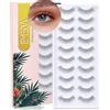 EMEDA Ciglia finte naturali 10 paia Banda trasparente ciglia a striscia 8-11mm Ciglia corte e morbide dall'aspetto naturale Natural Fake lashes (A37)
