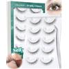 Obeyalash Ciglia Preincollate Naturali, Autoadesive Senza Colla, 5 Paia Di Ciglia Wispy Con 10 Strisce Adesive Extra E Pinzette, Per Principianti, Ufficio E Serate