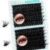 Obeyalash Thick Extension Ciglia D Curl 100D+140D Ciuffetti Ciglia Finte 168pcs Volume Eyelash Individuals 14-20mm Fluffy Individual Lashes DIY Eyelash Extensions by Obeyalash (100D+140D D Curl 14-20mm)