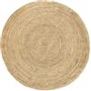HAMID - Tappeto in Juta Alhambra, 100% Fibra di Iuta Naturale, Tappeto Morbido e ad Alta Resistenza, Tessuto a Mano, Soggiorno, Camera da Letto, Tappeto Corridoio, Naturale (150x150cm)
