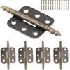 Joyan 4 Pezzi Cerniere, Cerniere per Mobili, Cerniere per Ante, Cerniere Antiche in Metallo, Cerniere in Ferro, Cerniere per Legno, Applicabile a Mobili, Hardware, Armadio, Porta, Cassetto, Scatola di Legno