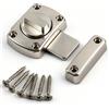 FOCCTS Rotate Bolt Latch, Gate Latches Blocco porta Serratura per Porta con 6 viti Argento Chiavistello Acciaio Inossidabile Spazzolato Finitura per Porta Armadietto Finestra