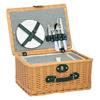Outsunny Cesta da Pic Nic per 2 Persone in Vimini con Area Termica e Cavatappi, 40x30x20 cm, Marrone Chiaro