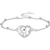BerriBling Bracciale Elefante Donna Argento Sterling 925 Bracciale Cuore | Simbolo di Amore e Pace | Antiallergici - Regolabile |16cm+4cm|