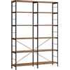 VASAGLE Libreria a 6 livelli, scaffale portaoggetti, divisorio per ambienti, 30 x 120 x 172,5 cm, stile industriale, per soggiorno, studio, balcone, cucina, marrone rustico e nero