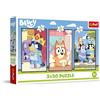 Trefl - Puzzle 3in1: Bluey, La Famiglia di Bluey - 3 x 50 Pezzi, Confezione con Tre Puzzle per Bambini dai 4 anni