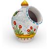 CERAMICHE CALTAGIRONE Portasale in ceramica siciliana decorato Fichi d'India - H. 23 x L. 19 cm