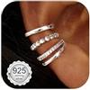 Chriscoco 3Pcs Ear Cuff Argento 925 Orecchini Senza Buco Donna Regolabile Finti Orecchini Clip Donna Anallergici Ear Cuff Oro Placcato 14K Ipoallergenici Earcuff Argento