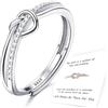 ADRAMATA Anello in Argento 925 per Donna, Anello Regolabile con Nodo d'amore, Anello di Fidanzamento in Argento 925 Regalo di Anniversario