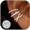 Chriscoco 3Pcs Ear Cuff Argento 925 Orecchini Senza Buco Donna Regolabile Finti Orecchini Clip Donna Anallergici Ear Cuff Oro Placcato 14K Ipoallergenici Earcuff Argento