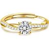 ADRAMATA Anelli Donna Argento 925 | Anello Regolabile Zirconia Cubica Fidanzamento| Anello di Promessa Fedi Nuziali | Anelli Matrimonio | Anelli Promessa | Anello Argento/Oro, Regalo di Anniversario,G