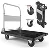 VEVOR Carrello da Trasporto Pieghevole Capacità Carico max. 299,37 kg, Carrello con Piattaforma Pieghevole 895x595x850 mm Ruote Girevoli Pianali con Maniglia a Spinta per Traslochi Pacchi Merci