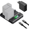 NEEWER Caricabatterie NP-F970 a 4 Canali con Consolidamento Intelligente dell'Alimentazione Compatibile con Sony NP-F550 750 NPF Batteria Fotocamera, Ricarica Rapida PD100W/Doppia USB C/OLED, NW-F4R