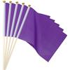 PATIKIL 16pz Mini Bandierine, Viola Bandiere Gioco Solido Viola Bandiere Piccole Mini Bandiere Asta Festa Decorazioni per Gioco Compleanno Carnevale
