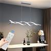 Mikeru Luce a Sospensione Moderna ad Onda, Luce a Sospensione Ondulata LED Cromata da 120cm 3000k/4500k/6500k Dimmerabile Dal 10%-100% Luci a Sospensione Regolabili in Altezza da 1cm-150cm per Isola