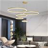Mikeru Luci a Sospensione Rotonde 5 Anelli, 30+40+60+80+100cm LED Luce del Pendente Della Cucina Dimmerabile 10% al 100% Oro Luce del Pendente Regolabile in Altezza 3000k/4500k/6500k per L'isola
