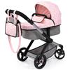 Bayer Design 17030AA Passeggino per bambole Xeo, carrozzina, manubrio regolabile in altezza e girevole, convertibile, borsa