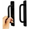 Rieoany 2 Maniglie Autoadesive Nero/Argento/Oro per Porta Del Bagno, Maniglia per Porta del Bagno, Senza Foratura, Maniglia a Spinta per Cucina, Balcone, Porte Scorrevoli, 14,7 cm (Nero)