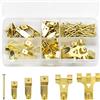 wangjiangda 130 Pezzi Ganci per Quadri Cornici, D'oro Gancio per Foto per Cornice Ganci per Quadri, Chiodi Quadro Kit per Appendere Quadri, Gancio per Cornice Set per Appendere Cornici, Specchi, Orologi (Oro)