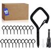 GOTDYBST 20 Pezzi Ganci Q-Hanger Neri, Ganci A Vite Per Soffitto Occhielli A Vite, Con 22 Fibbie Di Sicurezza, Ganci Muro Per Appendere Cesti Di Piante, Mangiatoie Per Uccelli, Lanterne, Tazze