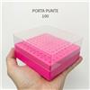 TUTTOPERLESTETICA Porta Punte per Fresa Manicure con 100 Fori - Base Fuxia