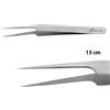 MELCAP Pinzetta Curva 13 cm per ciglia punta fine in acciaio inox