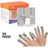 TUTTOPERLESTETICA Fogli di alluminio con spugna per rimozione semipermanente smalto gel 50 nail wraps soak off remover