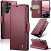 Rerzoiro Cover per Samsung Galaxy S26 Ultra Custodia Portafoglio [Blocco RFID] Premium Pelle PU Wallet Case Flip Libro con Porta Carte Slot Supporto Flip Case per Samsung Galaxy S26 Ultra, Rosso