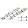 PATIKIL Meccanismi per raccoglitori ad anelli A7 a 6 fori, 2 set da 1,5 cm, anelli di ricambio, dorso con interruttori, per organizzatori fai da te, cartelle di archiviazione di carta, 15 mm, argento