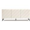 Capodarte Madia 180 cm in legno Bianco 3 ante e 5 piedini - KALLA