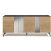 Capodarte Madia 180 cm in legno Rovere 3 ante con specchio 5 piedini - ROMEO