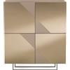 Capodarte Madia credenza 4 ante in vetro specchio Bronzo e cassa Tortora ARTE 120 con piedini sagomati