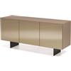 Capodarte Madia credenza a 3 ante in vetro specchio bronzo scocca tortora e 2 piedini ISIDE