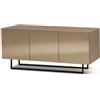 Capodarte Madia credenza a 3 ante in vetro specchio bronzo scocca tortora e piedini sagomati ISIDE