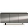 Capodarte Madia credenza a 3 ante in vetro specchio fumcocca antracite e 2 piedini ISIDE