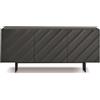 Capodarte Madia in legno 180 cm 3 ante Antracite 2 piedini - KALLA