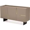 Capodarte Madia in legno 3 ante 160 cm Tortora e specchio bronzo - GIRONA 2 piedini