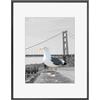 Frametory, Cornice portafoto da 41 x 51 cm in alluminio con tappetino color avorio, per foto da 28 x 35 cm e vero vetro, collezione di cornici in metallo (nero, confezione da 1)